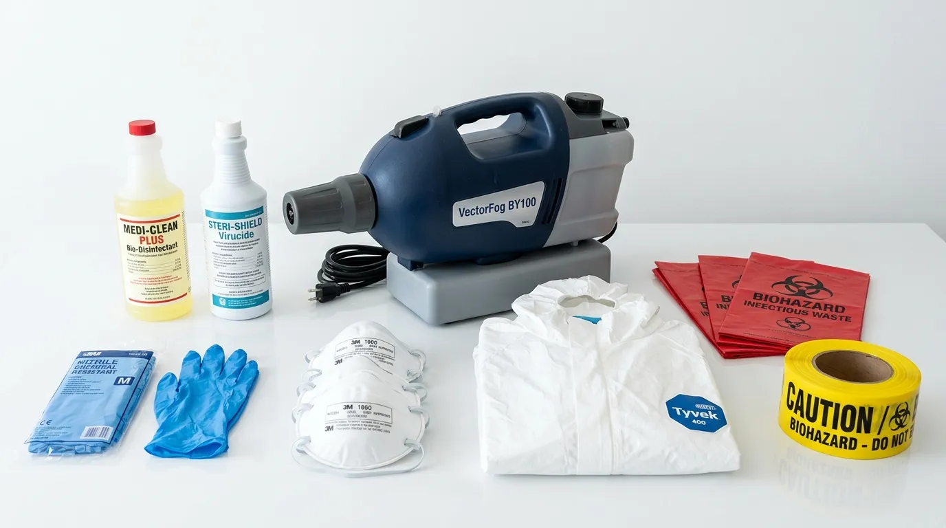 Professional biohazard remediation crew working in Durant