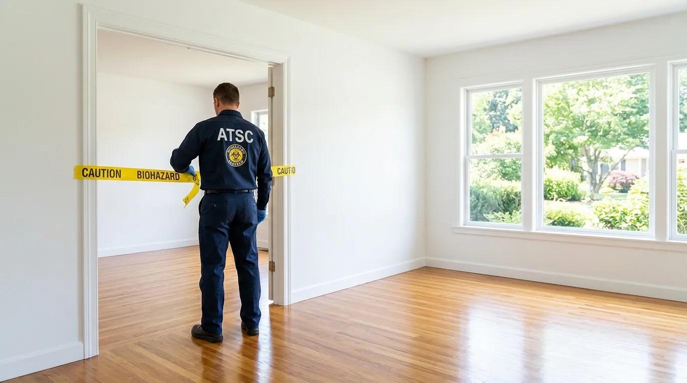 Certified biohazard cleanup crew performing Crime Scene Cleanup in Durant